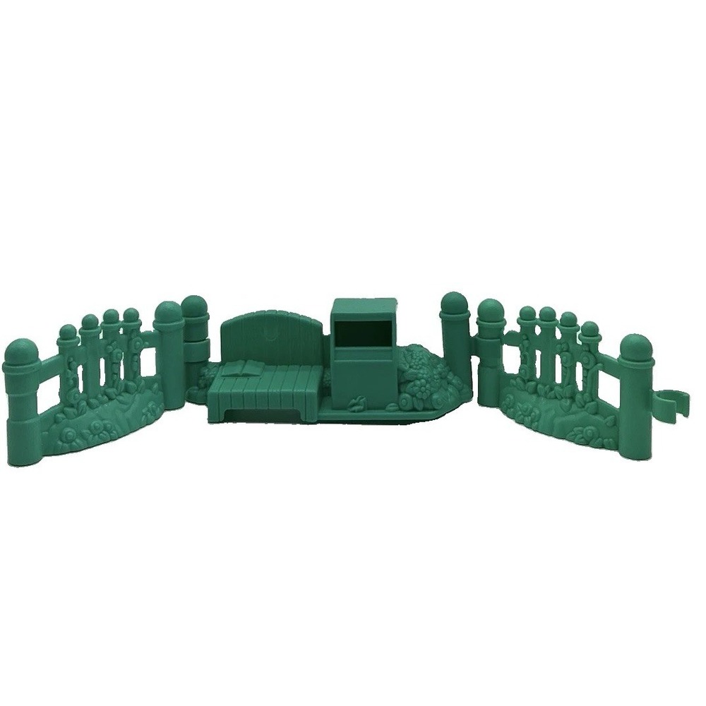 Fisher Price Little‎ People Sweet Sounds Home Teal Garden Fence & Bench Piece